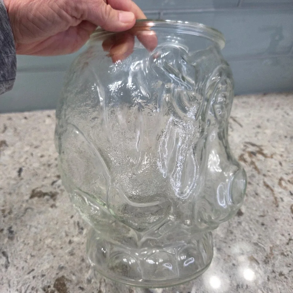 Vintage Libbys Hippo Big Top Circus Glass Cookie Jar Kitchen Decor No Lid